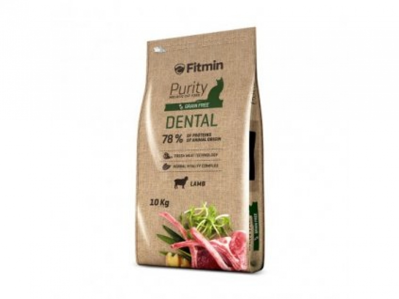 FITMIN PURITY - DENTAL kompletní krmivo pro kočky s jehněčím - 10kg