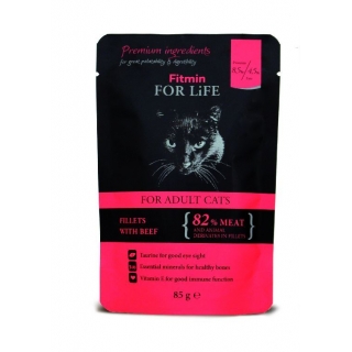 Fitmin for Life Cat hovězí 85g kapsička